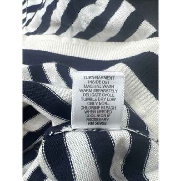 Murano Modern Performance Men’s BLACK IVORY Striped Long Sleeve Sweater Sz XXL - Picture 9 of 11